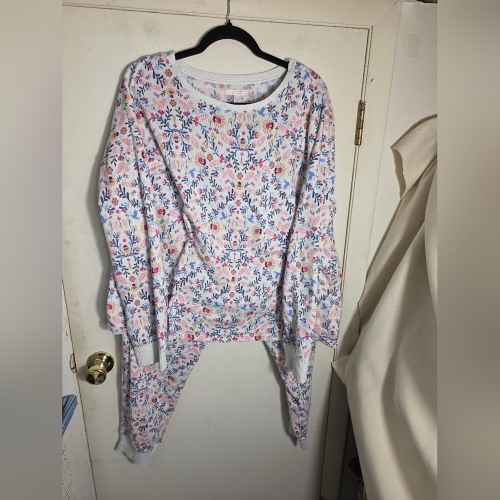Laura Conrad Sweatshirt 2 Pc Pajama Set Plus Size 2X